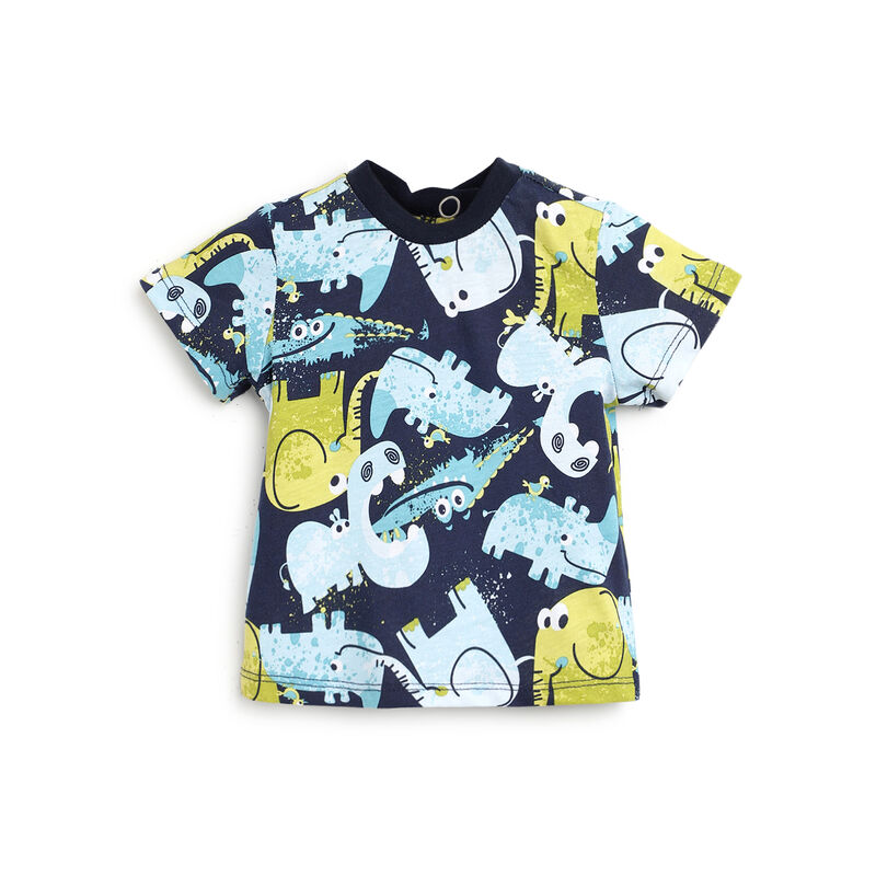 Boys Blue Printed Short Sleeve T-Shirt image number 0